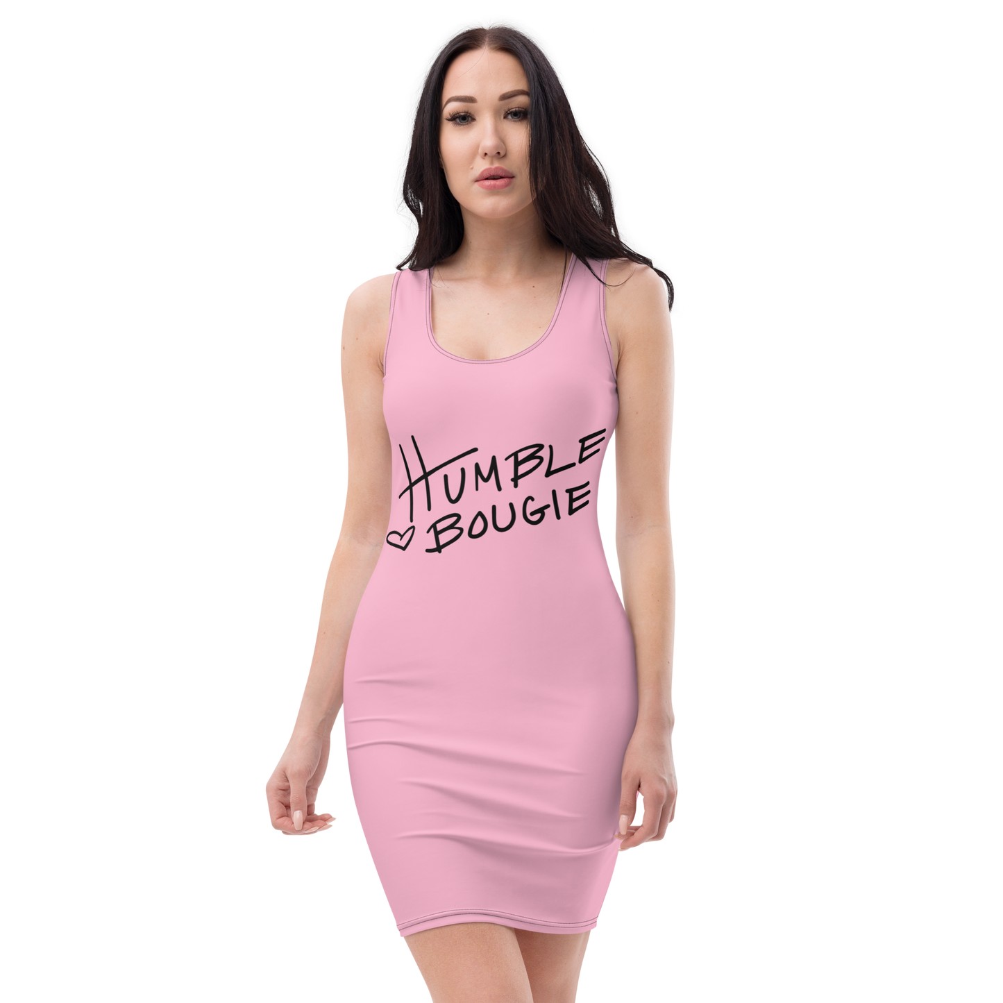 Rashidah Logo Bodycon Dress-Soft Pink/Blk
