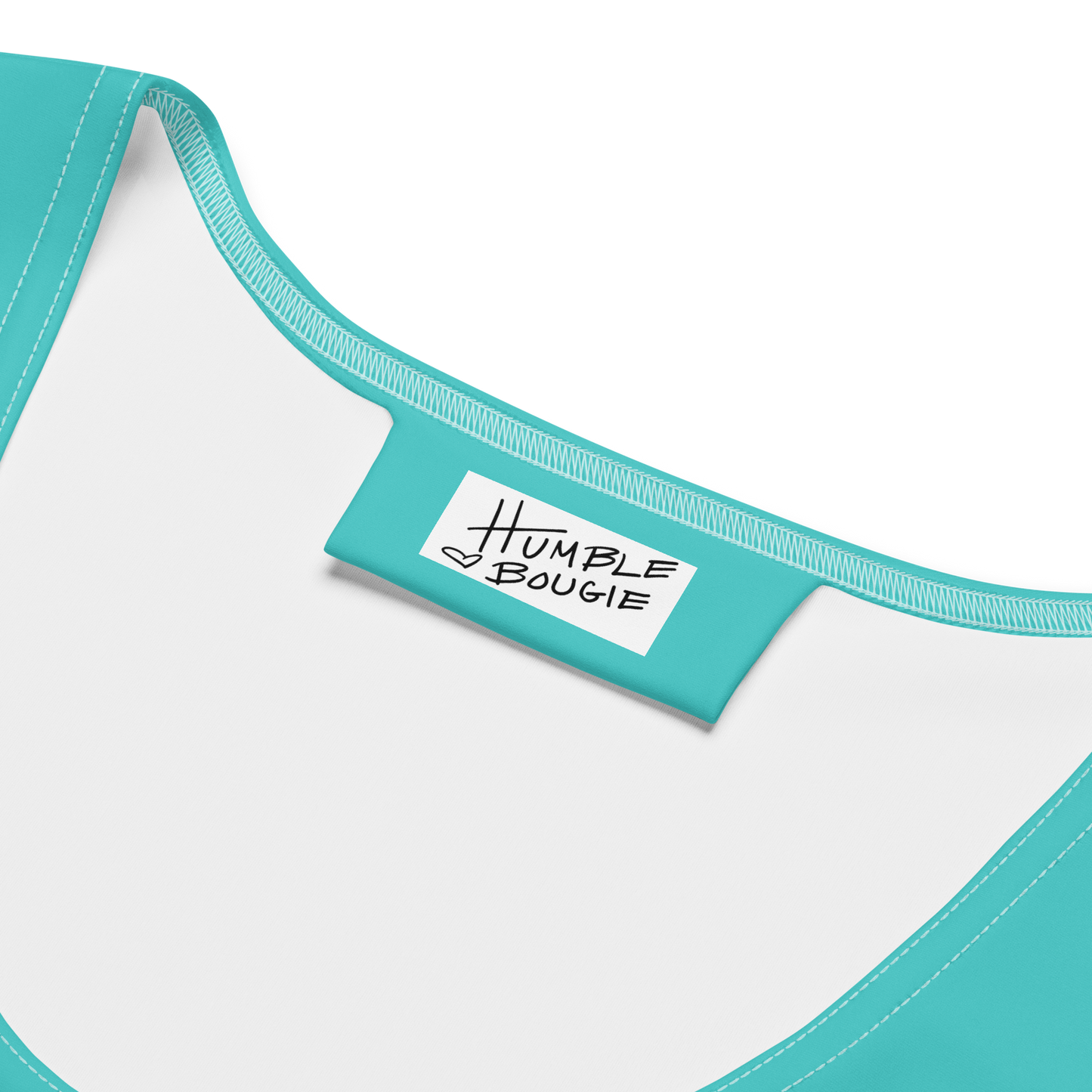 Rashidah Logo Bodycon Dress-Tiffany Blue/Wht