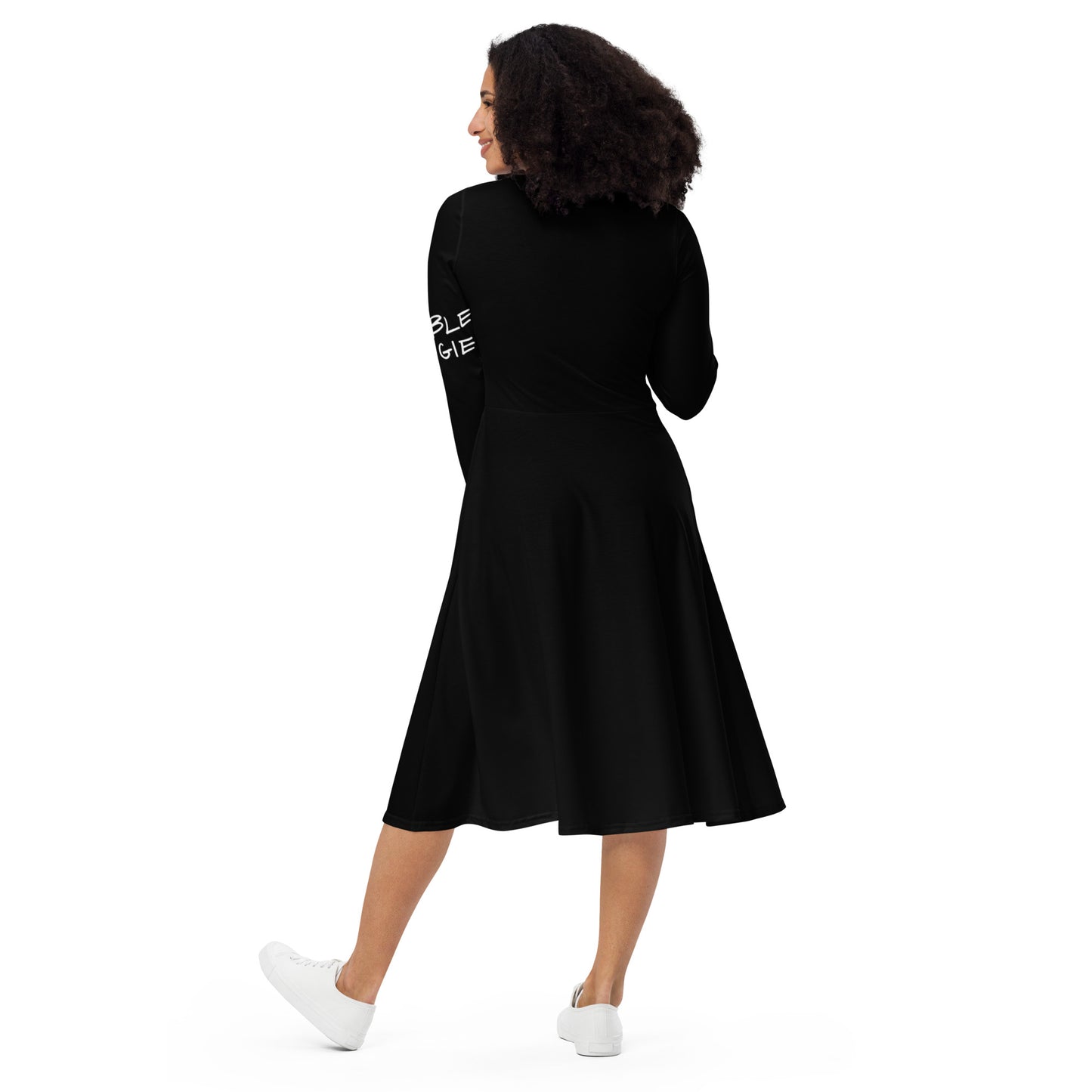 The Rashidah L/S Pocket Dress-Black