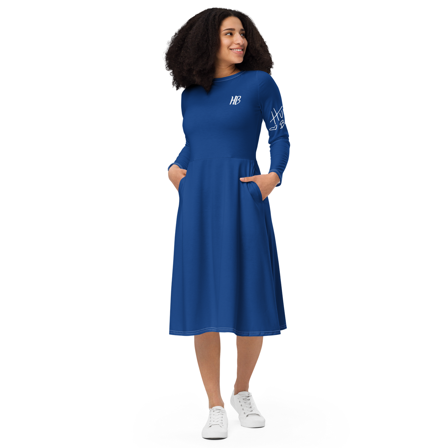 The Rashidah L/S Pocket Dress- Blue